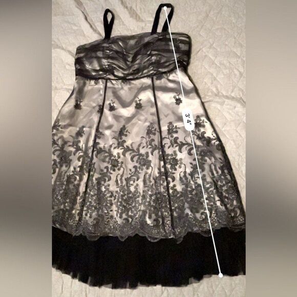 Kathy Robert’s black and silver tulle formal dress 16w porm wedding sleeveless - Picture 11 of 12